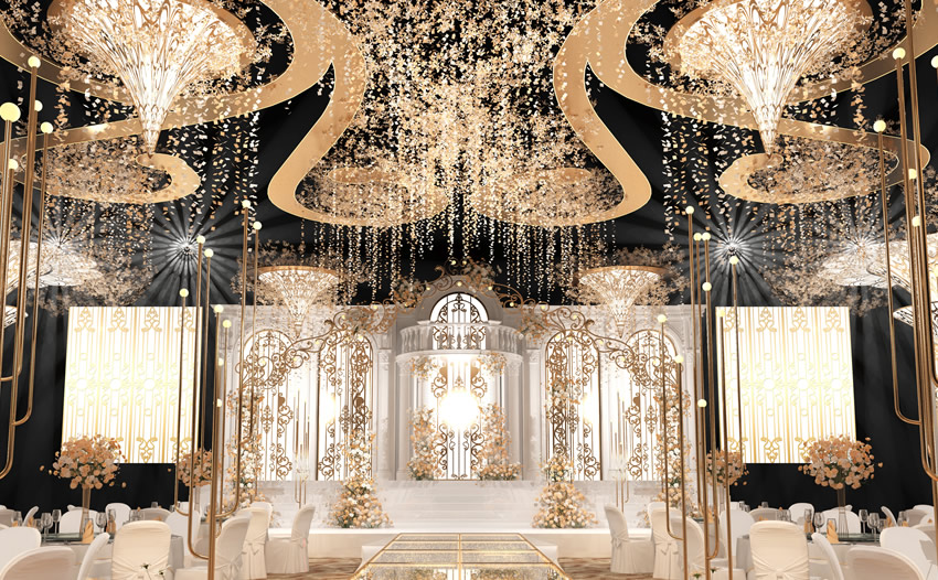 雨湖花木兰喜事汇金色大厅效果展示